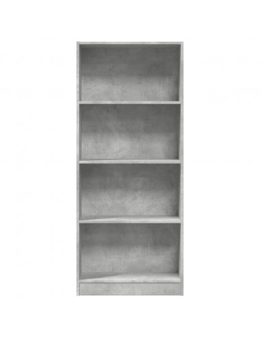 Libreria Grigio Cemento 60x24x143 cm in Legno Multistrato