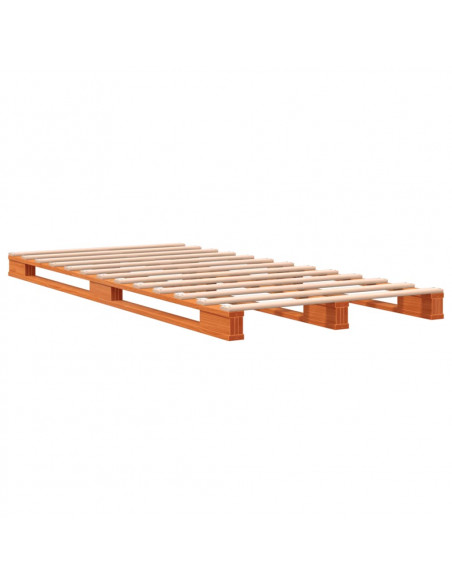 Letto Pallet Marrone Cera 90x200 cm in Legno Massello di Pino
