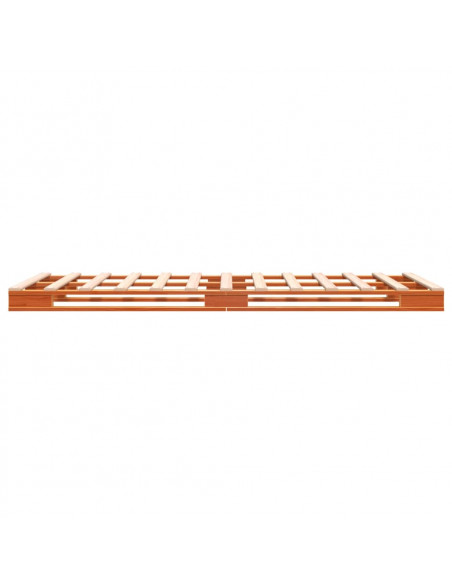 Letto Pallet Marrone Cera 90x200 cm in Legno Massello di Pino