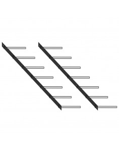 Portavini da Parete per 14 Bottiglie 2 pz Nero in Metallo 2