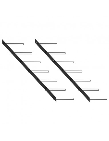 Portavini da Parete per 14 Bottiglie 2 pz Nero in Metallo