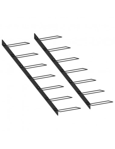 Portavini da Parete per 14 Bottiglie 2 pz Nero in Metallo