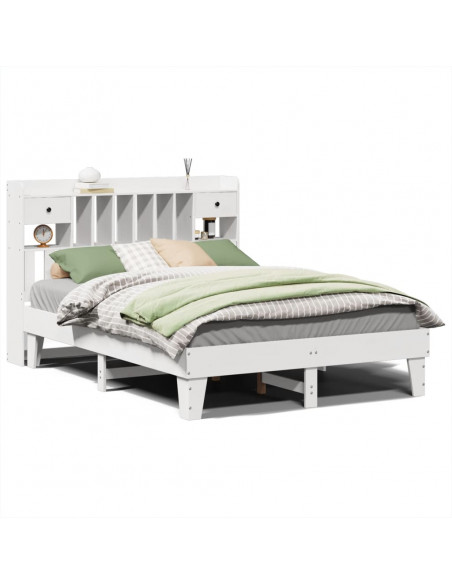Letto senza Materasso Bianco 140x190 cm Legno Massello di Pino