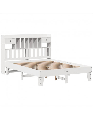 Letto senza Materasso Bianco 140x190 cm Legno Massello di Pino