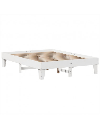 Letto senza Materasso Bianco 140x190 cm Legno Massello di Pino