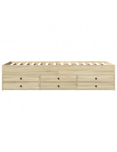 Divano Letto con Cassetti Rovere Sonoma 100x200 cm Multistrato