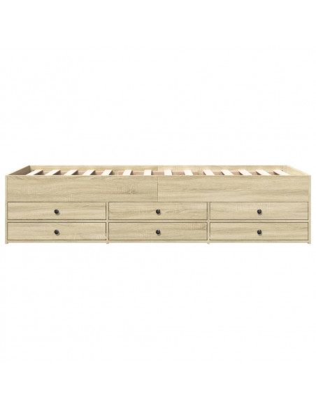 Divano Letto con Cassetti Rovere Sonoma 100x200 cm Multistrato