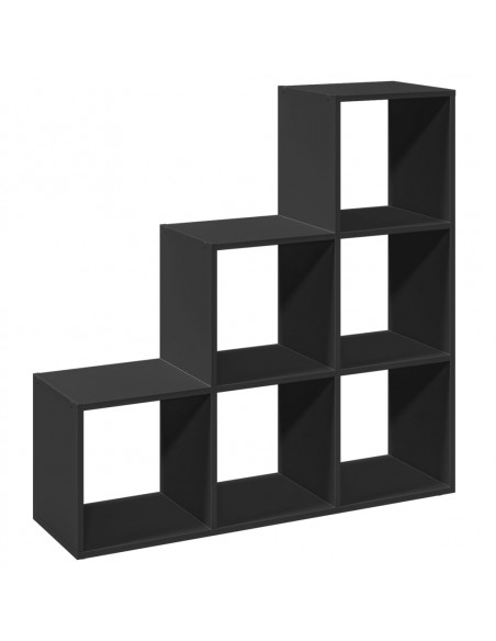 Libreria Divisorio 3 Ripiani Nera 99x29x99 cm in Truciolato