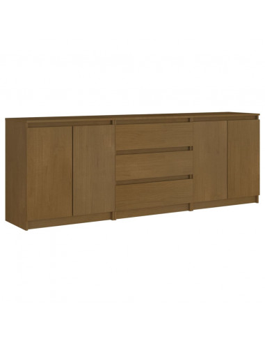 Credenza Marrone Miele 180x36x65 cm in Legno Massello di Pino