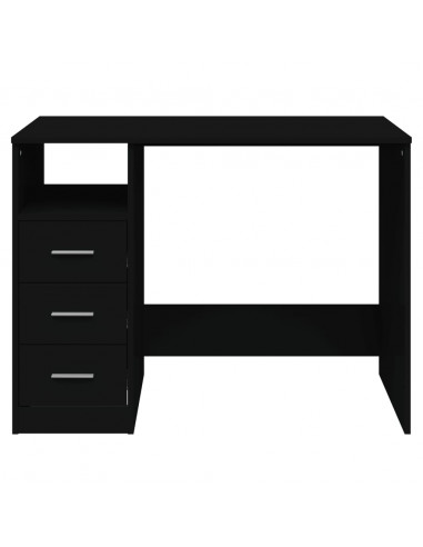Scrivania con Cassetti Nera 102x50x76 cm in Legno Multistrato