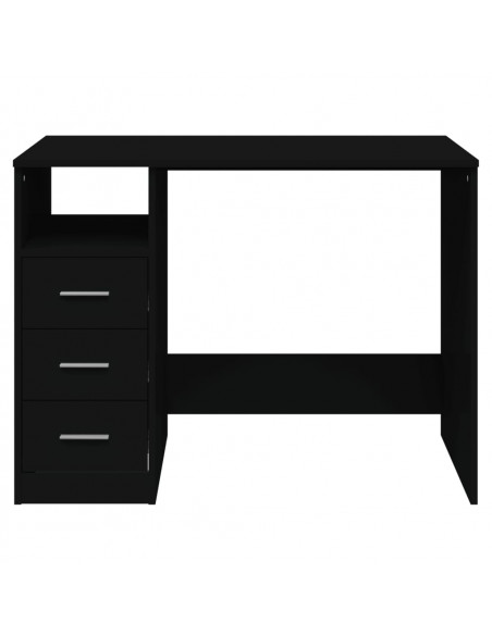 Scrivania con Cassetti Nera 102x50x76 cm in Legno Multistrato