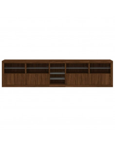 Credenza con Luci LED Rovere Marrone 283x37x67 cm 2