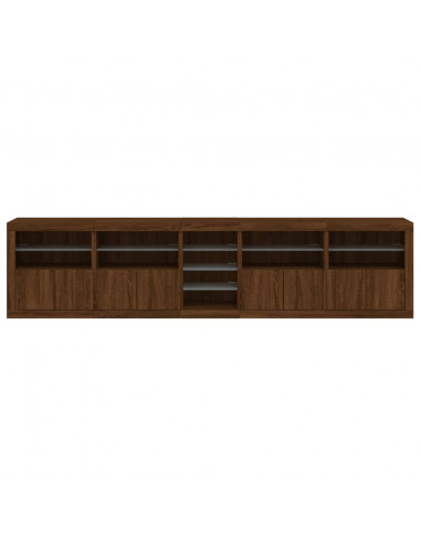 Credenza con Luci LED Rovere Marrone 283x37x67 cm