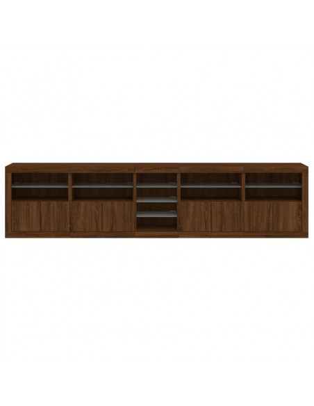 Credenza con Luci LED Rovere Marrone 283x37x67 cm