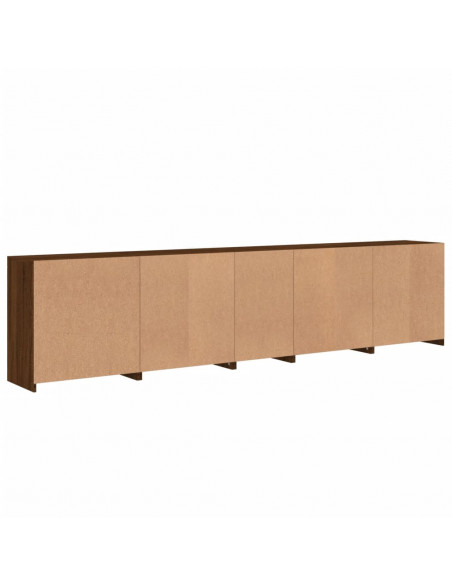 Credenza con Luci LED Rovere Marrone 283x37x67 cm