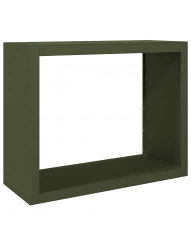 Rastrelliera per Legna da Ardere Verde 100x40x80 cm in Acciaio