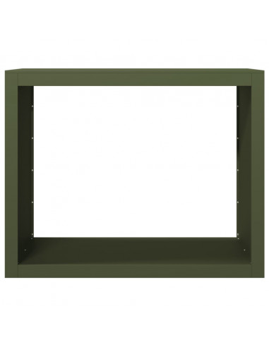 Rastrelliera per Legna da Ardere Verde 100x40x80 cm in Acciaio