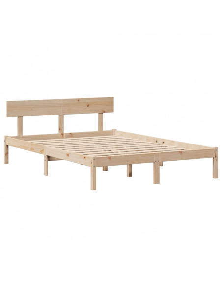 Letto senza Materasso 140x200 cm in Legno Massello di Pino