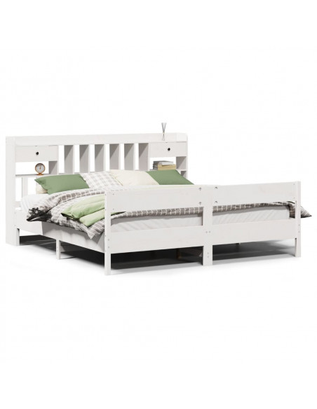 Giroletto con Libreria senza Materasso 180x200 cm in Legno Pino