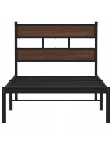 Giroletto senza Materasso con Testiera Rovere Marrone 107x203cm