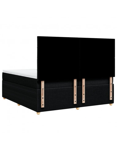 Giroletto a Molle con Materasso Nero 200x200 cm in Tessuto