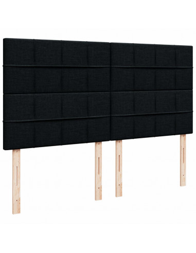 Giroletto a Molle con Materasso Nero 200x200 cm in Tessuto