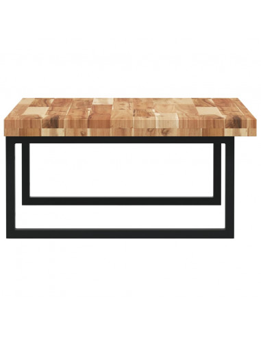 Ripiano a Parete per Lavabo in Acciaio e Massello di Acacia