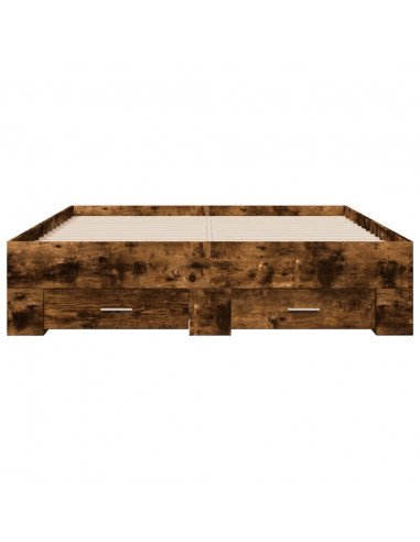 Giroletto con Cassetti Rovere Fumo 120x200 cm Legno Multistrato