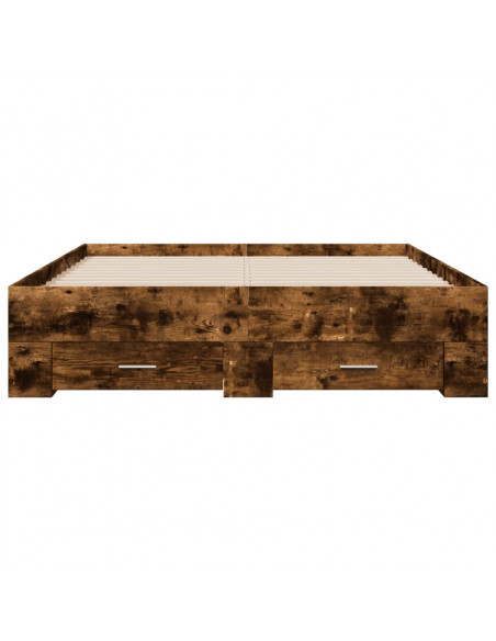 Giroletto con Cassetti Rovere Fumo 120x200 cm Legno Multistrato