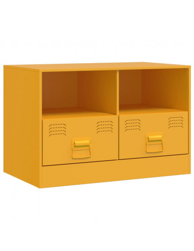 Mobili TV 2 pz Giallo Senape 67x39x44 cm in Acciaio