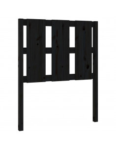 Testiera per Letto Nera 80,5x4x100 cm in Legno Massello di Pino 2