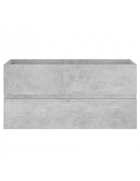 Mobile con Lavabo Integrato Grigio Cemento in Legno Multistrato