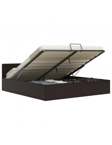 Giroletto con Contenitore Idraulico Grigio Similpelle 160x200cm