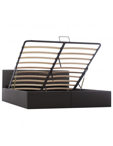 Giroletto con Contenitore Idraulico Grigio Similpelle 160x200cm