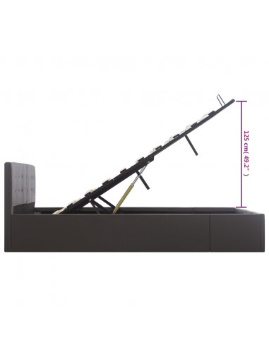 Giroletto con Contenitore Idraulico Grigio Similpelle 160x200cm