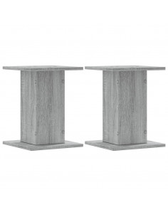 Supporti Altoparlanti 2 pz Grigio Sonoma 30x30x40cm Multistrato 2