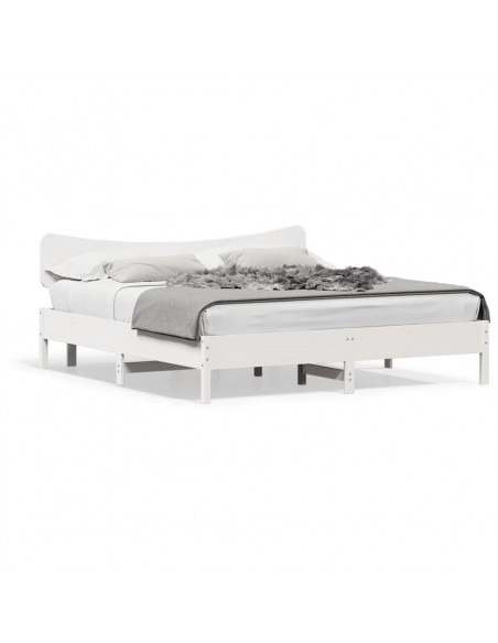 Giroletto senza Materasso Bianco 200x200 cm Legno Massello Pino