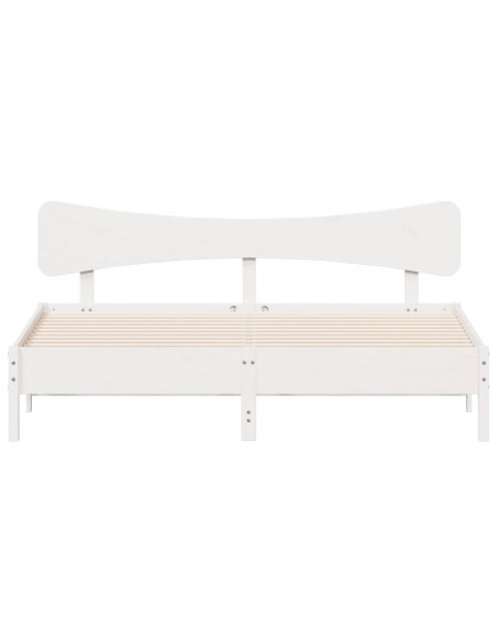 Giroletto senza Materasso Bianco 200x200 cm Legno Massello Pino
