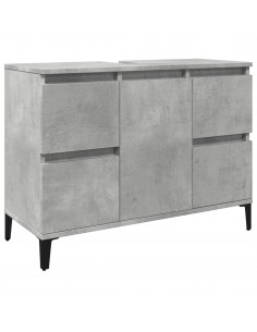 Mobile Lavabo Grigio Cemento 80x33x60 cm in Legno Multistrato 2