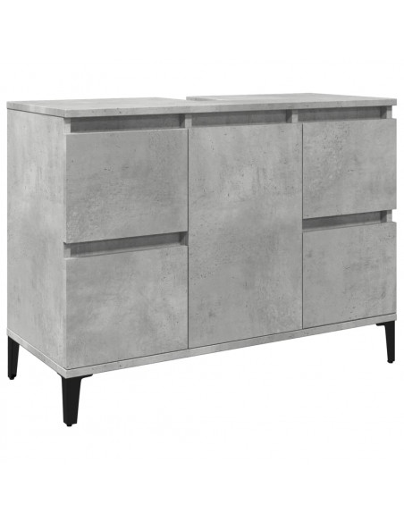 Mobile Lavabo Grigio Cemento 80x33x60 cm in Legno Multistrato