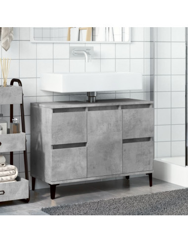 Mobile Lavabo Grigio Cemento 80x33x60 cm in Legno Multistrato