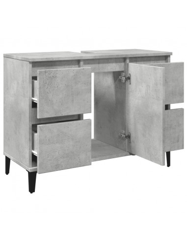 Mobile Lavabo Grigio Cemento 80x33x60 cm in Legno Multistrato