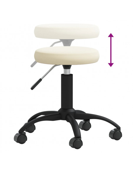 Sgabello da Massaggio in Velluto Crema