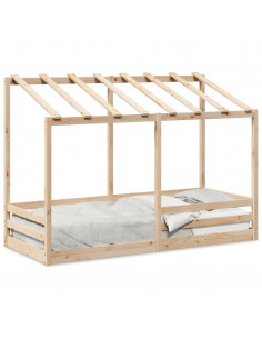 Letto per Bambini con Tetto 90x190 cm in Legno Massello di Pino 2