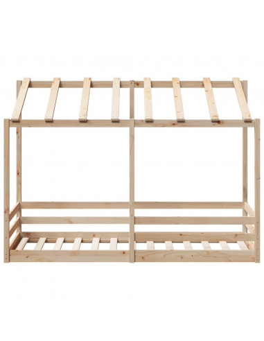 Letto per Bambini con Tetto 90x190 cm in Legno Massello di Pino