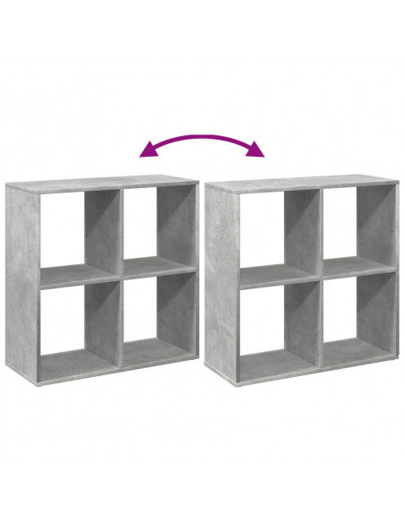 Libreria Divisorio Grigio Cemento 69,5x29x69,5 cm in Truciolato