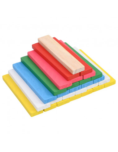 Set 150 Blocchi di Costruzione in Massello di Pino Verniciato