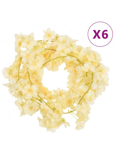 Ghirlande Fiori Artificiali 6 pz Champagne 180cm