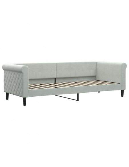 Letto da Giorno Grigio Chiaro 80x200 cm in Velluto