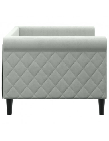 Letto da Giorno Grigio Chiaro 80x200 cm in Velluto